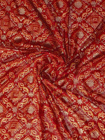 Thumbnail for Mitera Red & Gold-Toned Ethnic Motifs Printed Pure Georgette Saree - Distacart