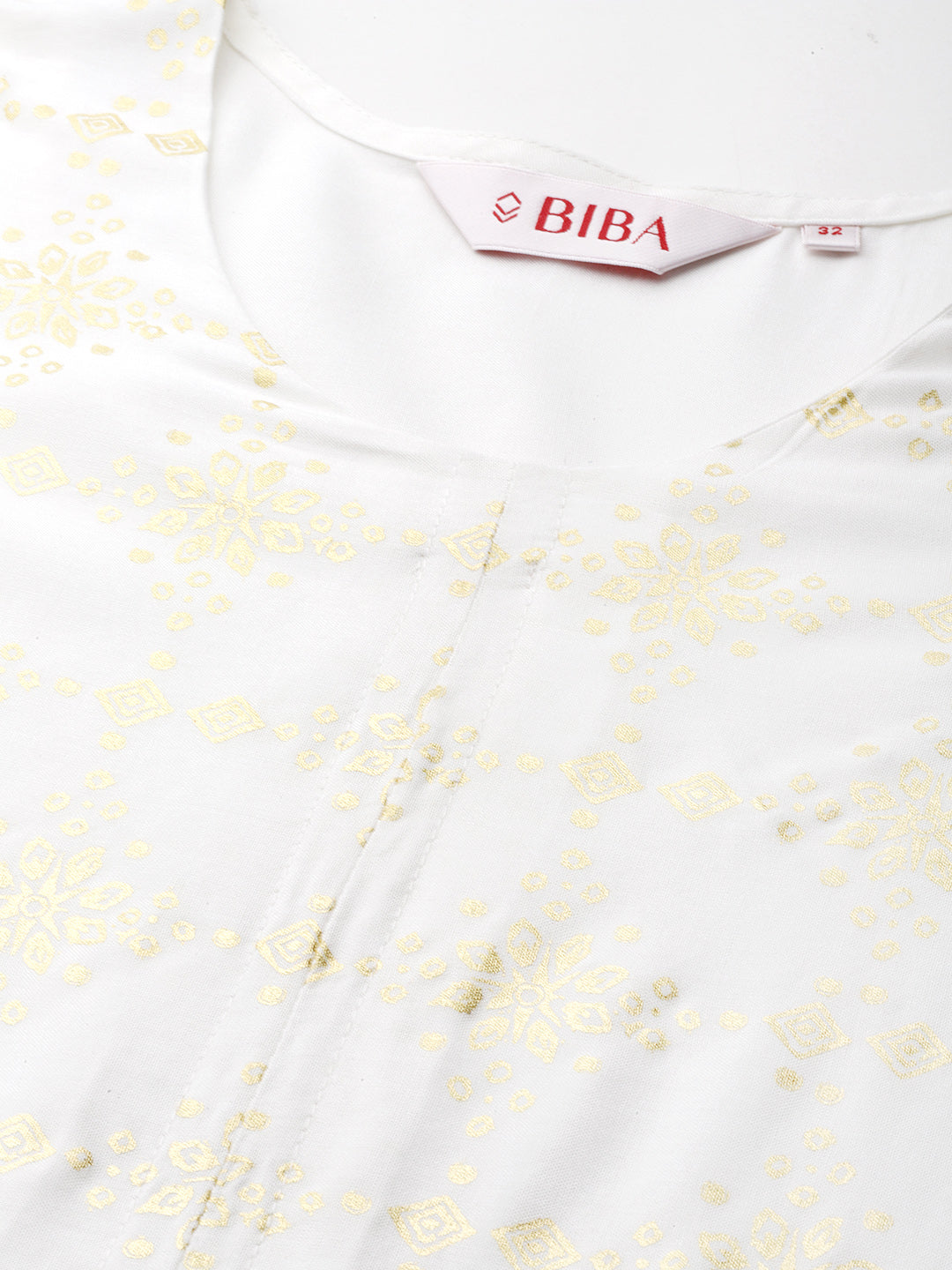 Biba Women Foil Print Kurta with Trousers - Distacart