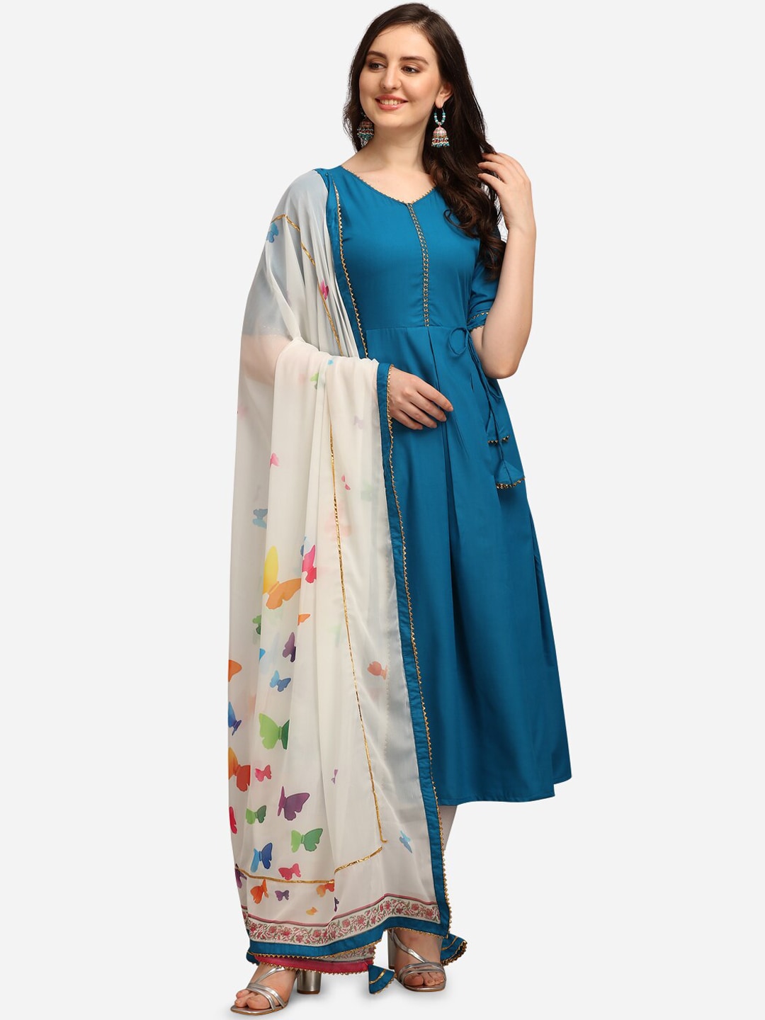 Kalini Women Blue Anarkali Kurta With Dupatta - Distacart