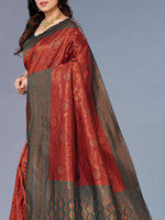 Thumbnail for Kalini Ethnic Motifs Woven Design Zari Silk Cotton Kanjeevaram Saree - Distacart