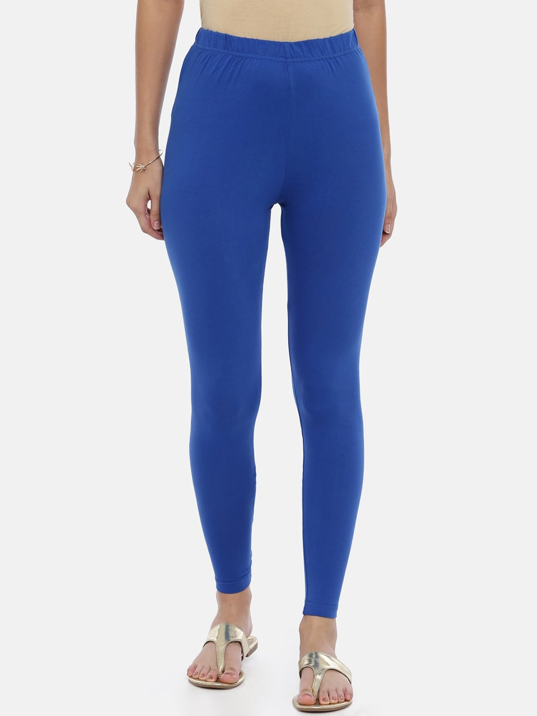 Souchii Navy Blue Solid Slim-Fit Ankle-Length Leggings - Distacart