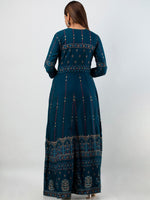 Thumbnail for Kalini Women Teal Ethnic Motifs Printed Floral Kurta - Distacart