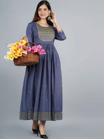 Thumbnail for Kalini Women Grey Embroidered Anarkali Kurta - Distacart