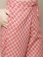 Thumbnail for Sangria Women Pink Floral Printed Pure Cotton Kurta with Trouser & Dupatta - Distacart