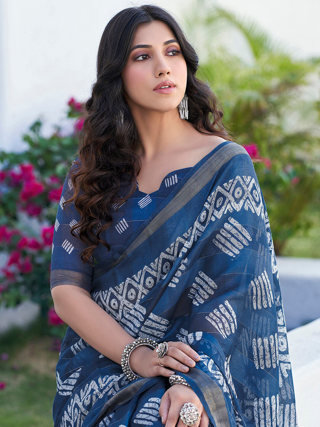 Kalini Batik Printed Zari Bagh Sarees - Distacart