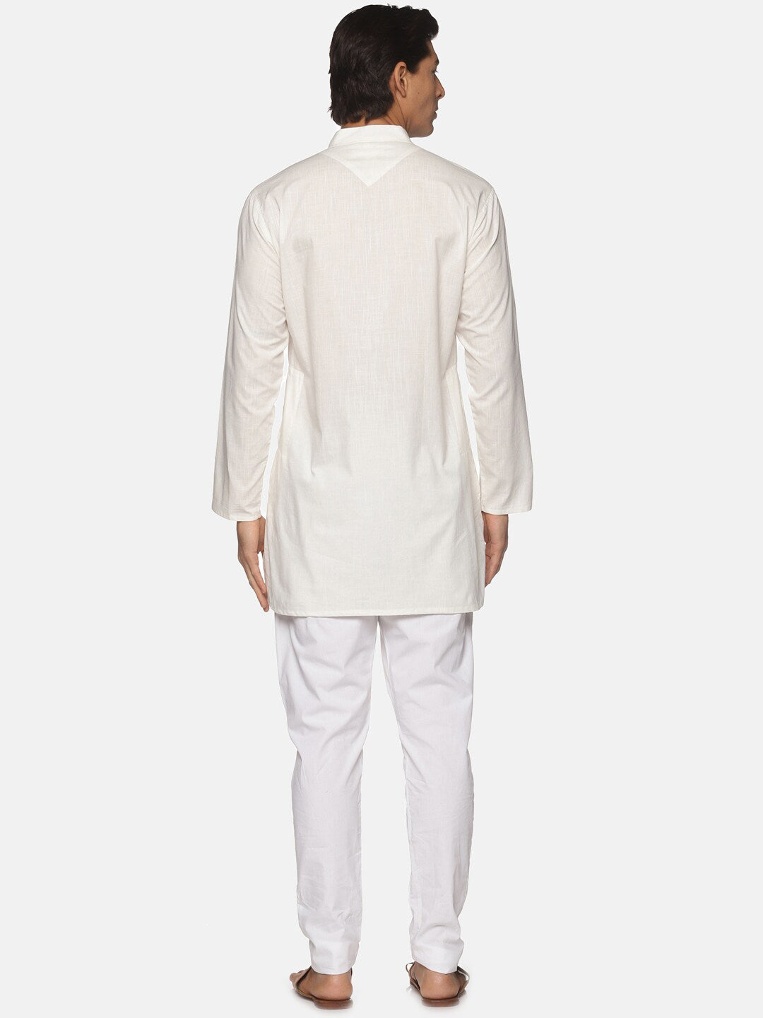 Sethukrishna Men Cream-Coloured Pure Cotton Kurta with Pyjamas - Distacart