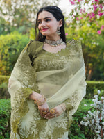 Thumbnail for Tikhi Imli Embroidered Organza Saree - Distacart