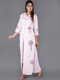 Thumbnail for Kalini Women Pink Floral Thread Work Kurta - Distacart