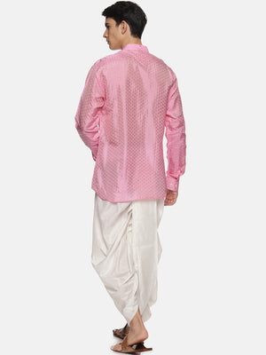 Sethukrishna Mens Pink Kurta with Dhoti Pants - Distacart