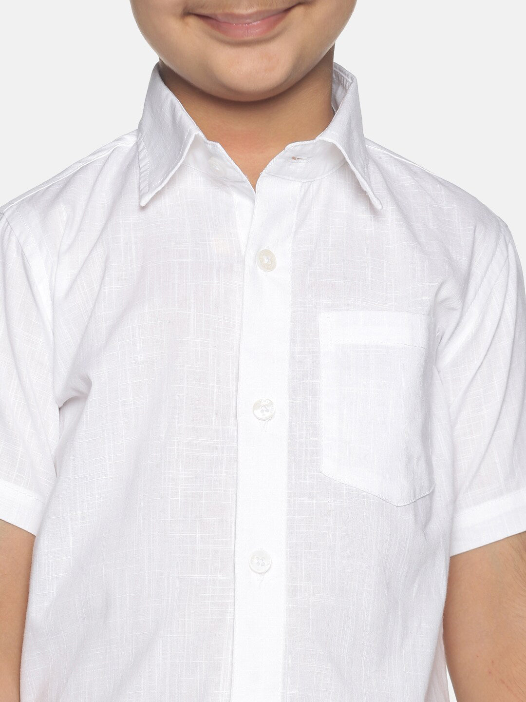 Sethukrishna Boys White & Gold-Toned Shirt with Dhoti - Distacart