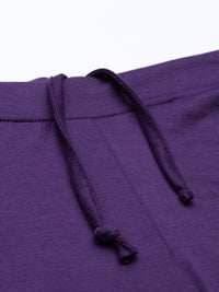 Thumbnail for Souchii Women Purple Knitted Palazzos - Distacart