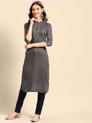 Sangria Yoke Design Mirror Work Kurta - Distacart