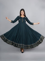 Thumbnail for Kalini Women Green Embroidered Flared Anarkali Kurta - Distacart