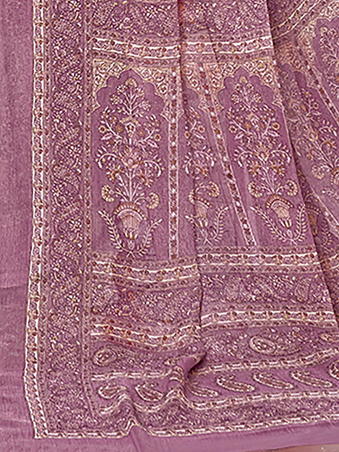 Kalini Paisley Printed Pure Chiffon Dabu Saree - Distacart