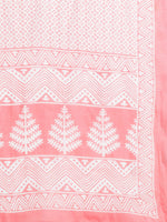 Thumbnail for HERE&NOW Women Pink Floral Printed Pure Cotton Kurta with Palazzos & With Dupatta - Distacart