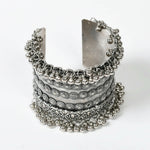 Thumbnail for Mominos Fashion Joharkamal Oxidised Silver-Plated Ghungroo Handcraft Bracelet - Design 025 - Distacart