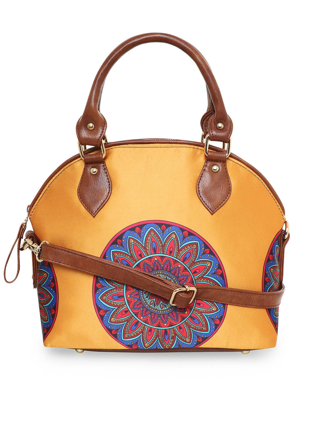 Sabhyata Mandala - Satin Handbag With Detachable Sling - Distacart