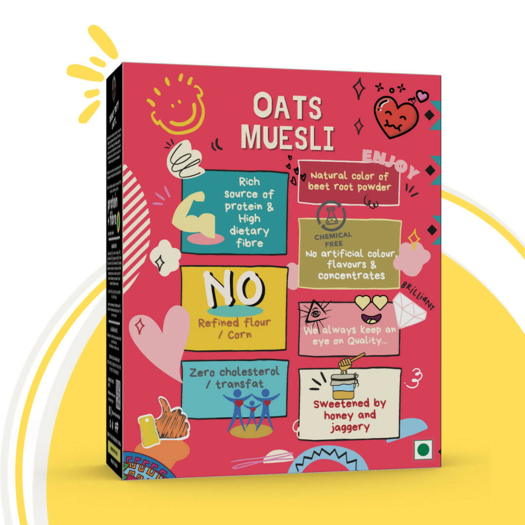 Born Reborn Strawberry Oats & Millets Muesli with Honey and Jaggery - Distacart