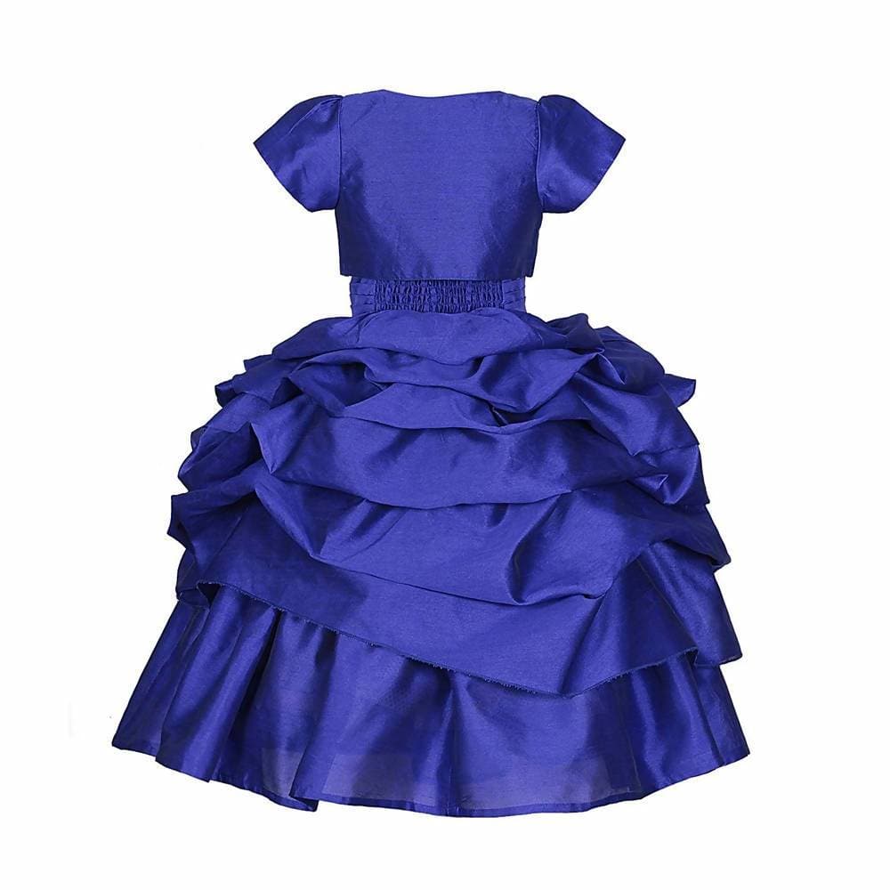 Asmaani Baby Girl's Blue Colour Satin A-Line Maxi Full Length Dress (AS-DRESS_22119) - Distacart