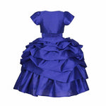 Thumbnail for Asmaani Baby Girl's Blue Colour Satin A-Line Maxi Full Length Dress (AS-DRESS_22119) - Distacart