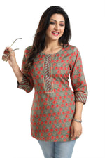 Thumbnail for Snehal Creations Pleasant Pista Green Rayon Short Kurti Tunic Top - Distacart