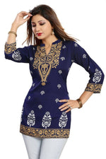 Thumbnail for Snehal Creations Endearing Ethnicity Short Blue Tunic