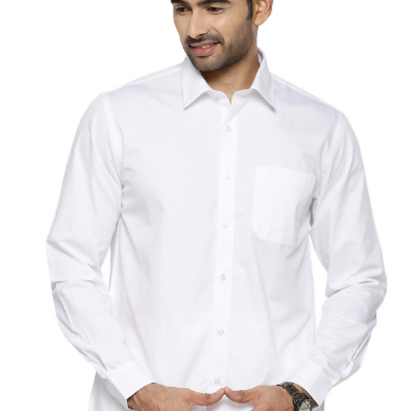 Ramraj Cotton Mens Full Sleeve White Shirt Plus Size - Classic Cotton - Distacart
