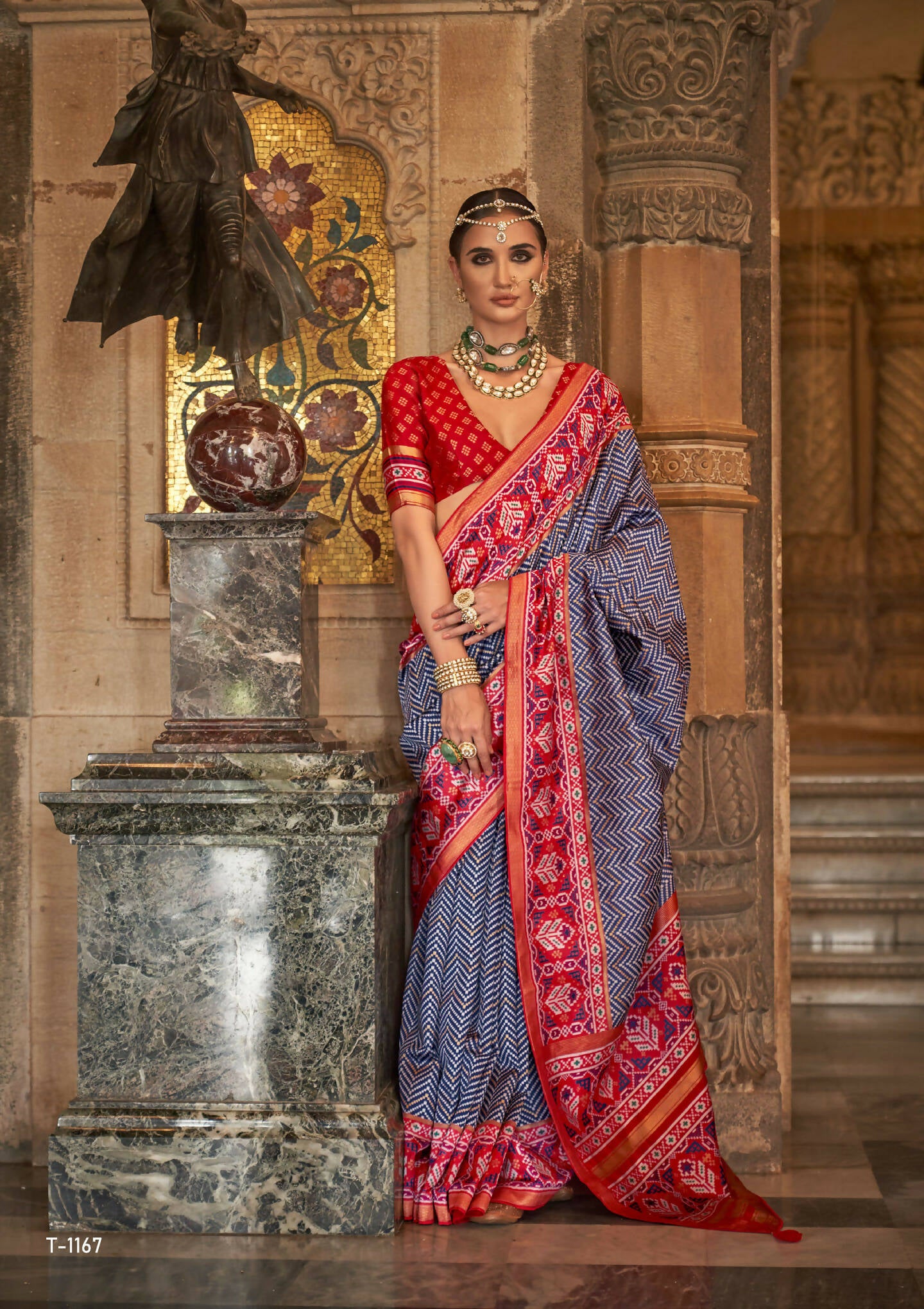 Navy Blue Banarasi Weaving, Ultra Aqua Finish, Zari Work Banarasi Silk Saree - Rath Kunti - Distacart