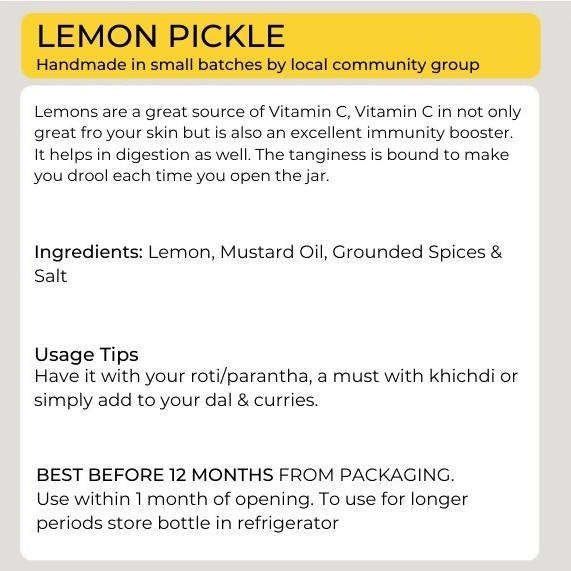 Organic Potli Raw Lemon Pickle - Distacart