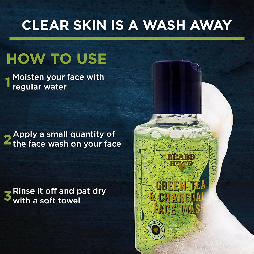 Beardhood Green Tea & Charcoal Face Wash - Distacart