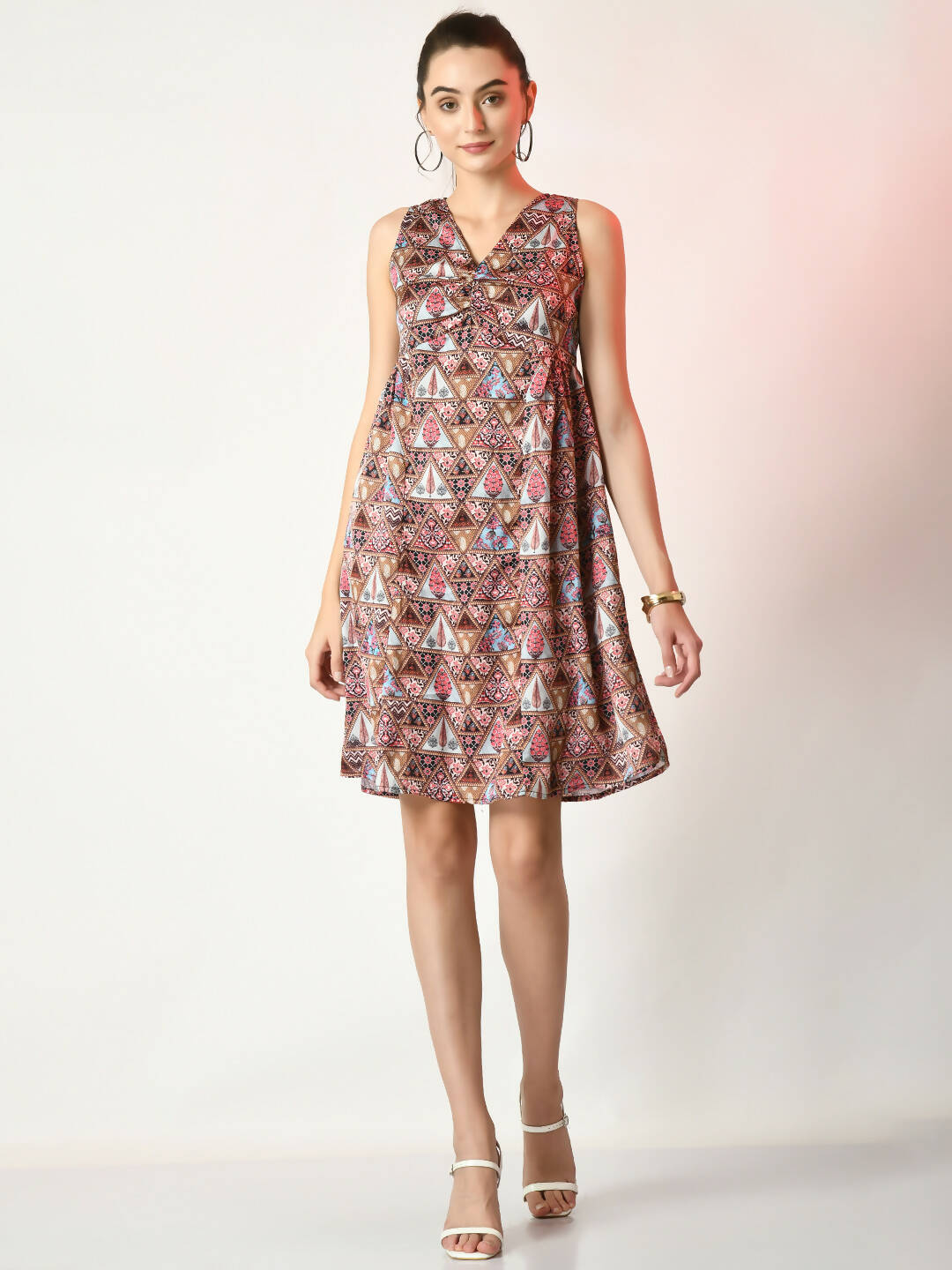 Myshka Women's Multi A-Line Printed Dress - Distacart