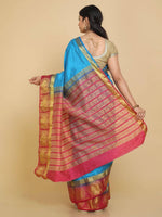 Thumbnail for Kalamandir Floral Blue Pashmina Saree