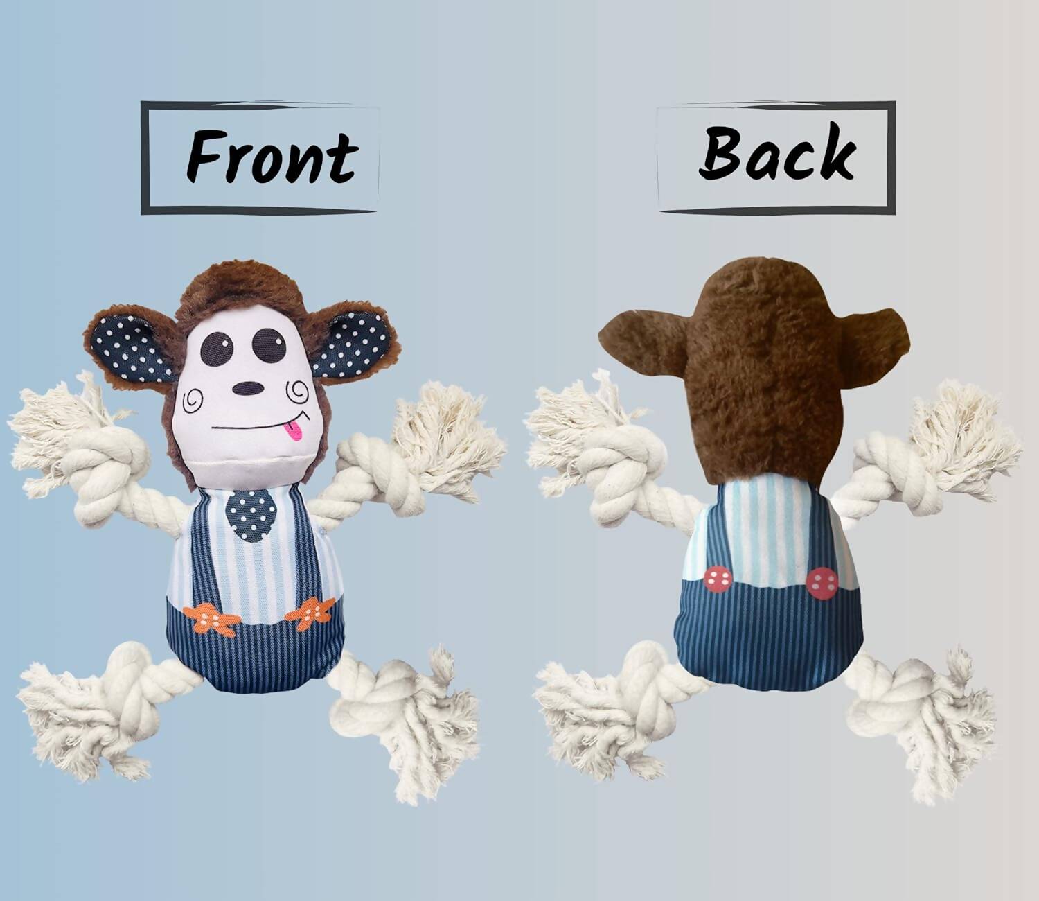 Foodie Puppies Monkey Crinkle Paper Rope Plush Toy for Dogs - Distacart