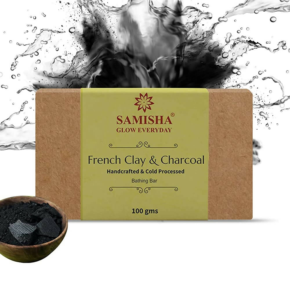 Samisha Organic French Green Clay & Charcoal Deep Cleansing Bath Bar - Distacart