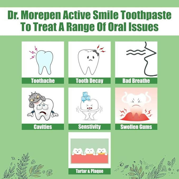 Dr. Morepen Active Smile Herbal Toothpaste with Neem, Clove & Menthol - Distacart