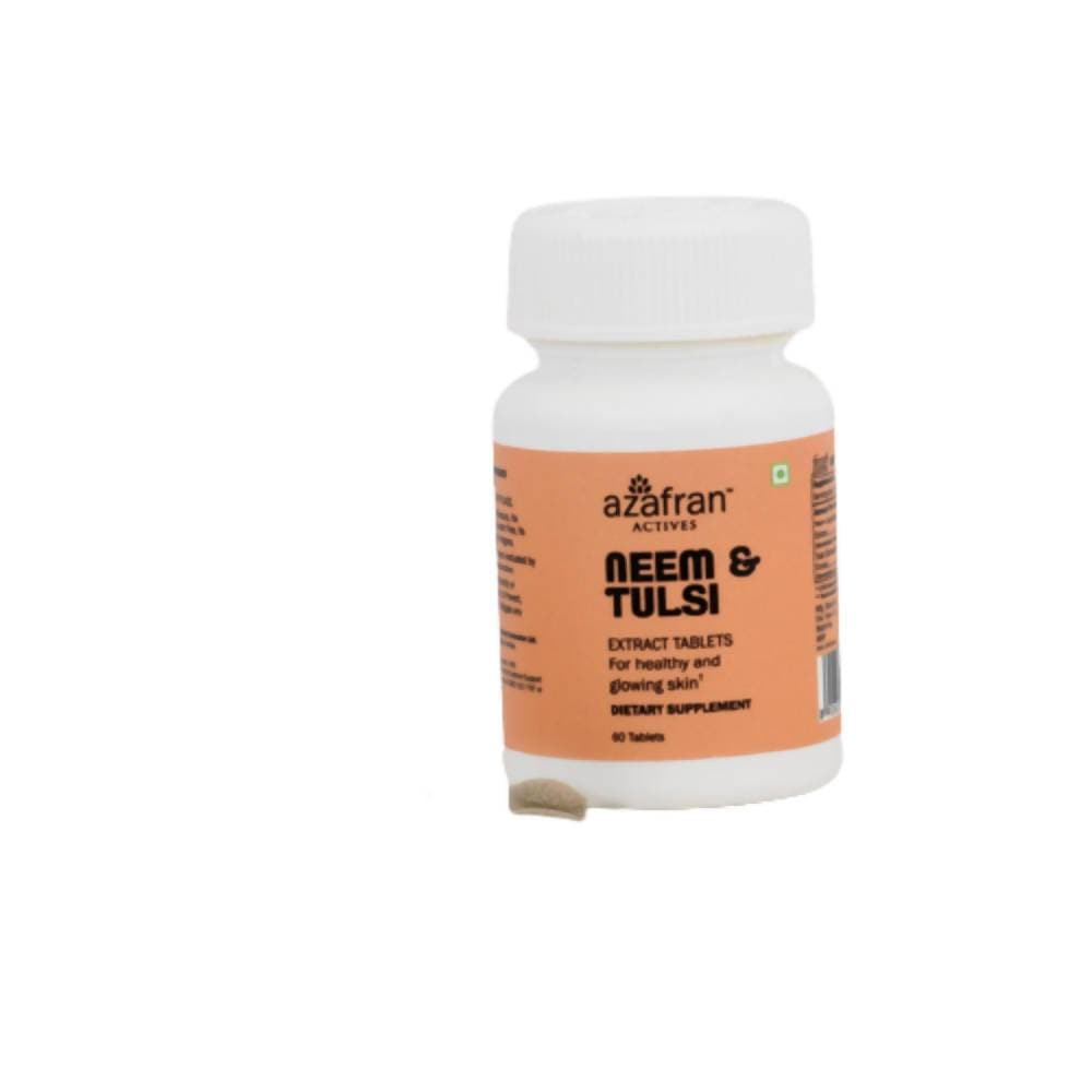 Azafran Actives Organic Neem & Tulsi Extract Tablets - Distacart