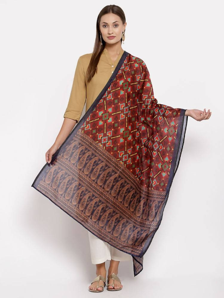 Myshka Women's Traditional Multi Cotton Print Casual Dupatta