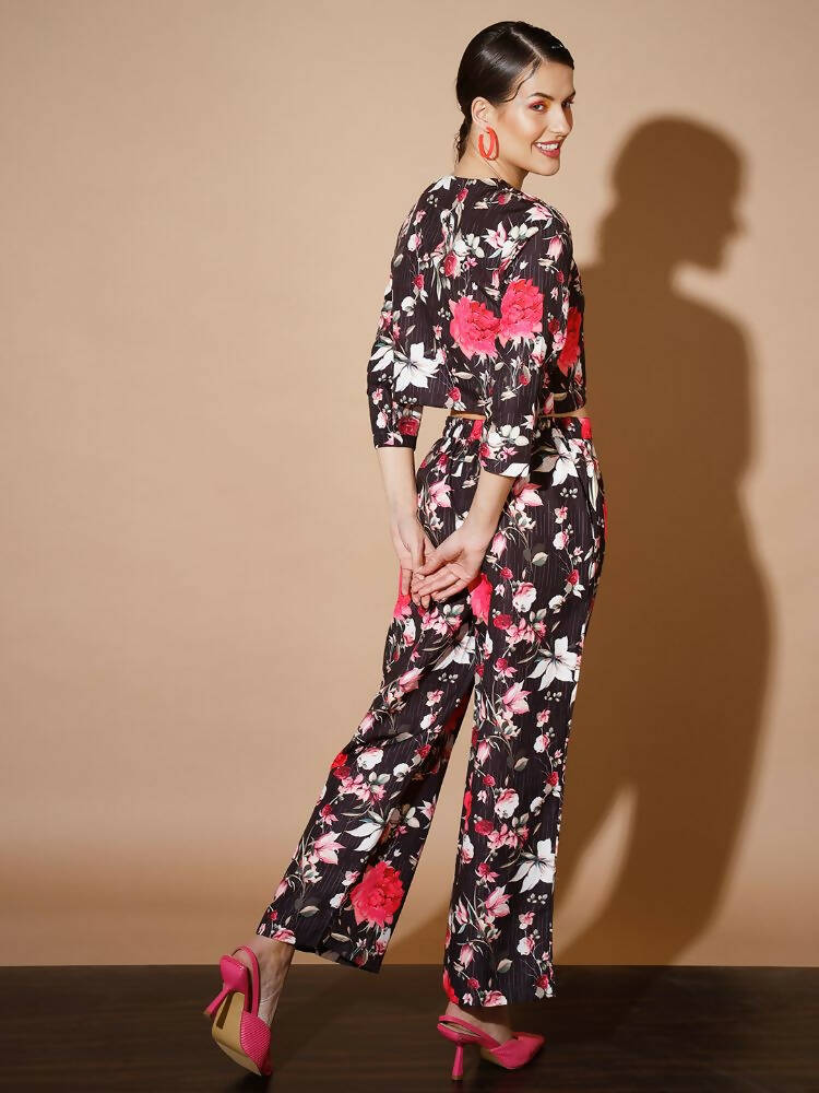 Myshka Women Black Printed Co-Ords - Distacart