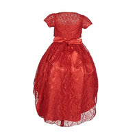 Thumbnail for Asmaani Baby Girl's Red Colour Satin A-Line Maxi Full Length Dress (AS-DRESS_22157) - Distacart