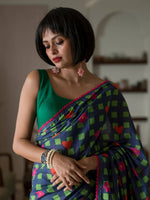 Thumbnail for Suta Multi Color Checked Pure Cotton Saree - Distacart