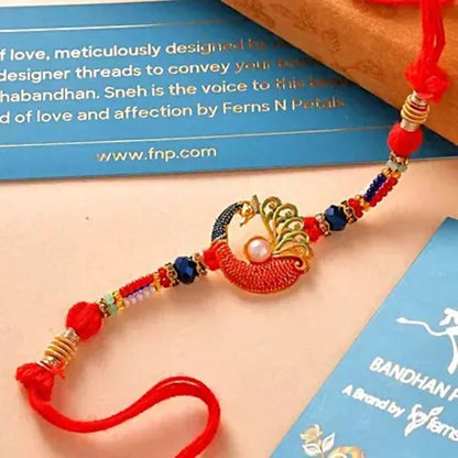 Peacock Rakhi And Kesar Pista Karachi Halwa 