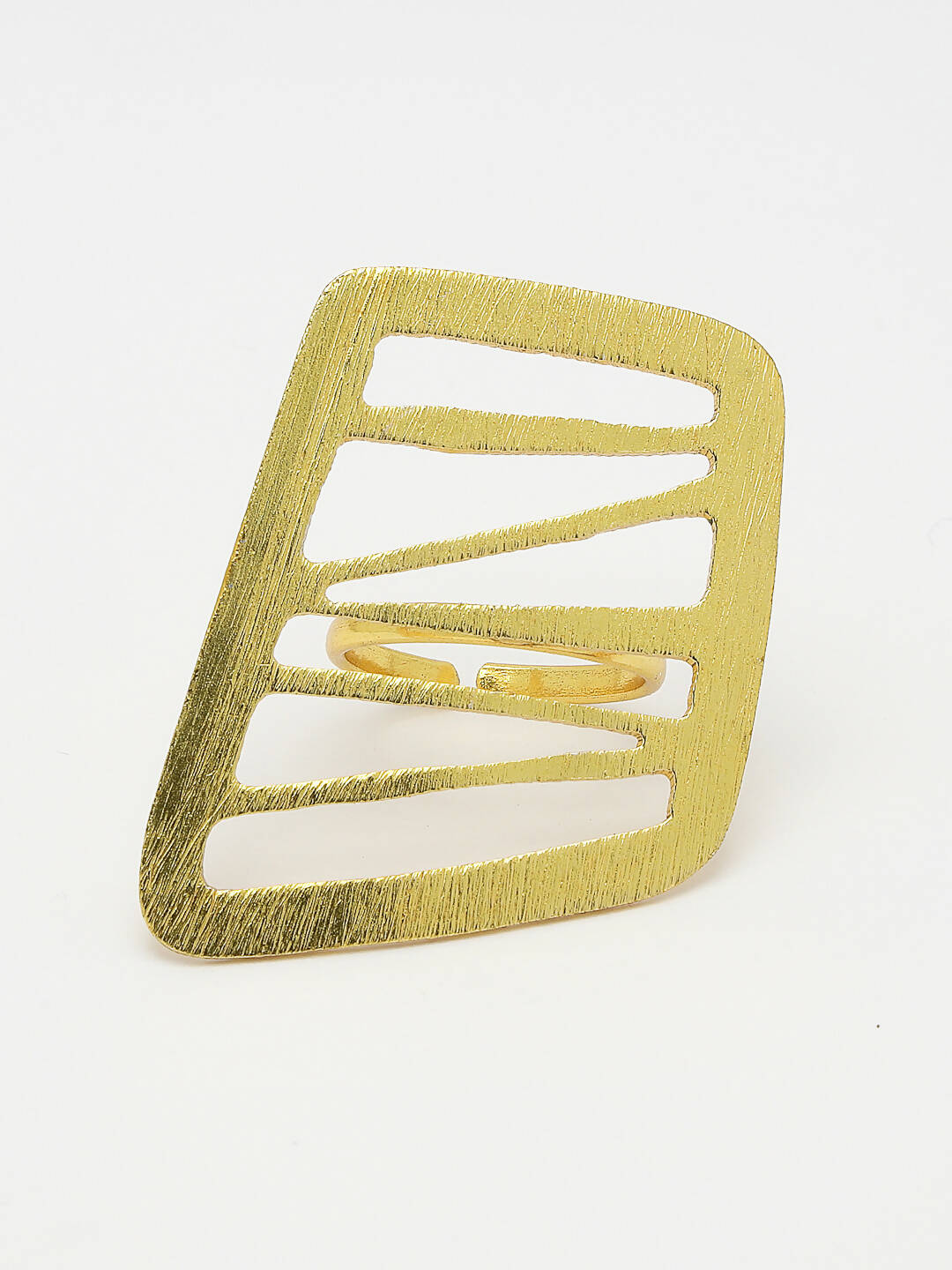 NVR Women Gold-Plated Solid Adjustable Finger Ring - Distacart