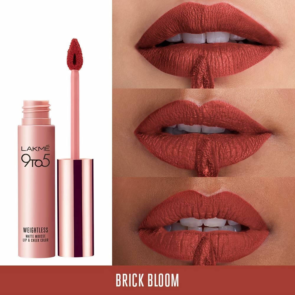 Lakme 9 To 5 Weightless Matte Mouse Lip & Cheek Color - Brick Bloom - Distacart