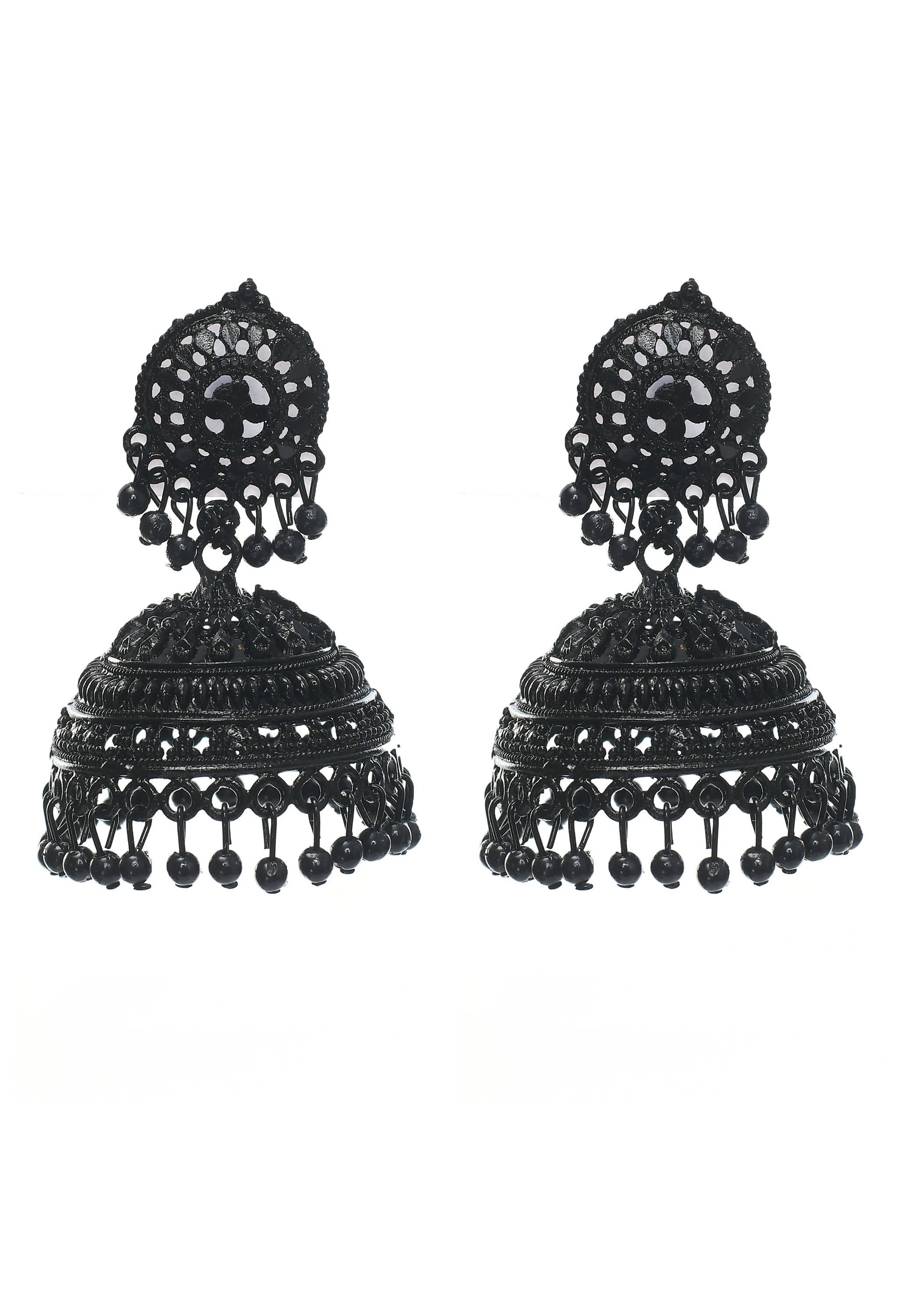 Mominos Fashion Johar Kamal Latest Design Black Color Jhumkas - Distacart