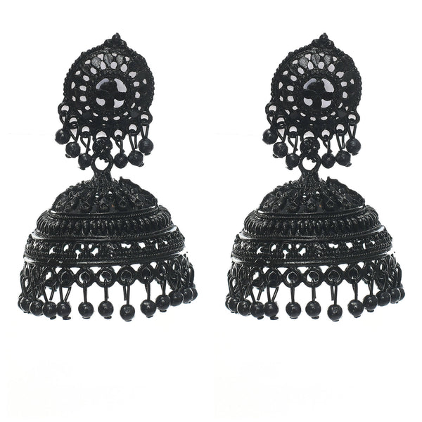 Mominos Fashion Johar Kamal Latest Design Black Color Jhumkas - Distacart