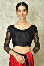 Thumbnail for Maroon Silk Solid Designer Saree with Blouse - Purvi - Distacart
