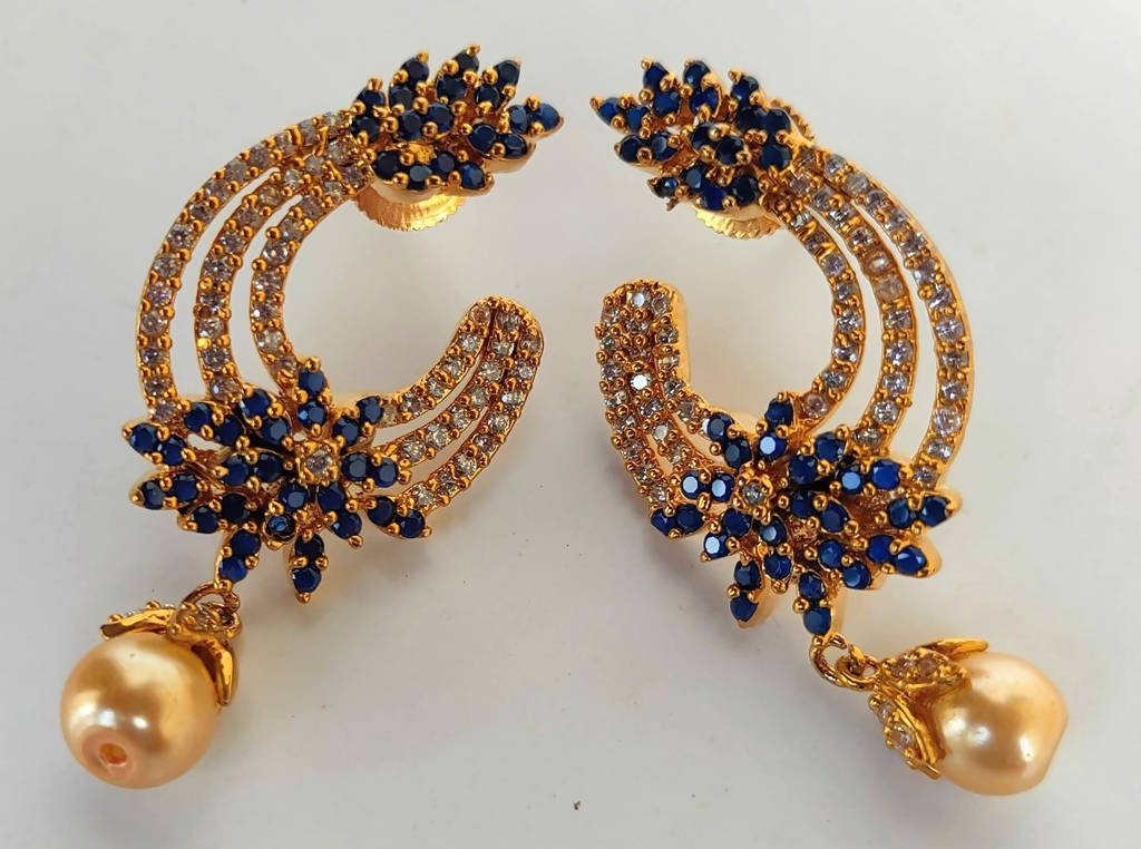 Blue AD Fashion Earrings - Distacart