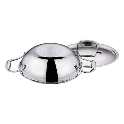 Vinod Platinum Triply Stainless Steel Kadai With Lid - Distacart