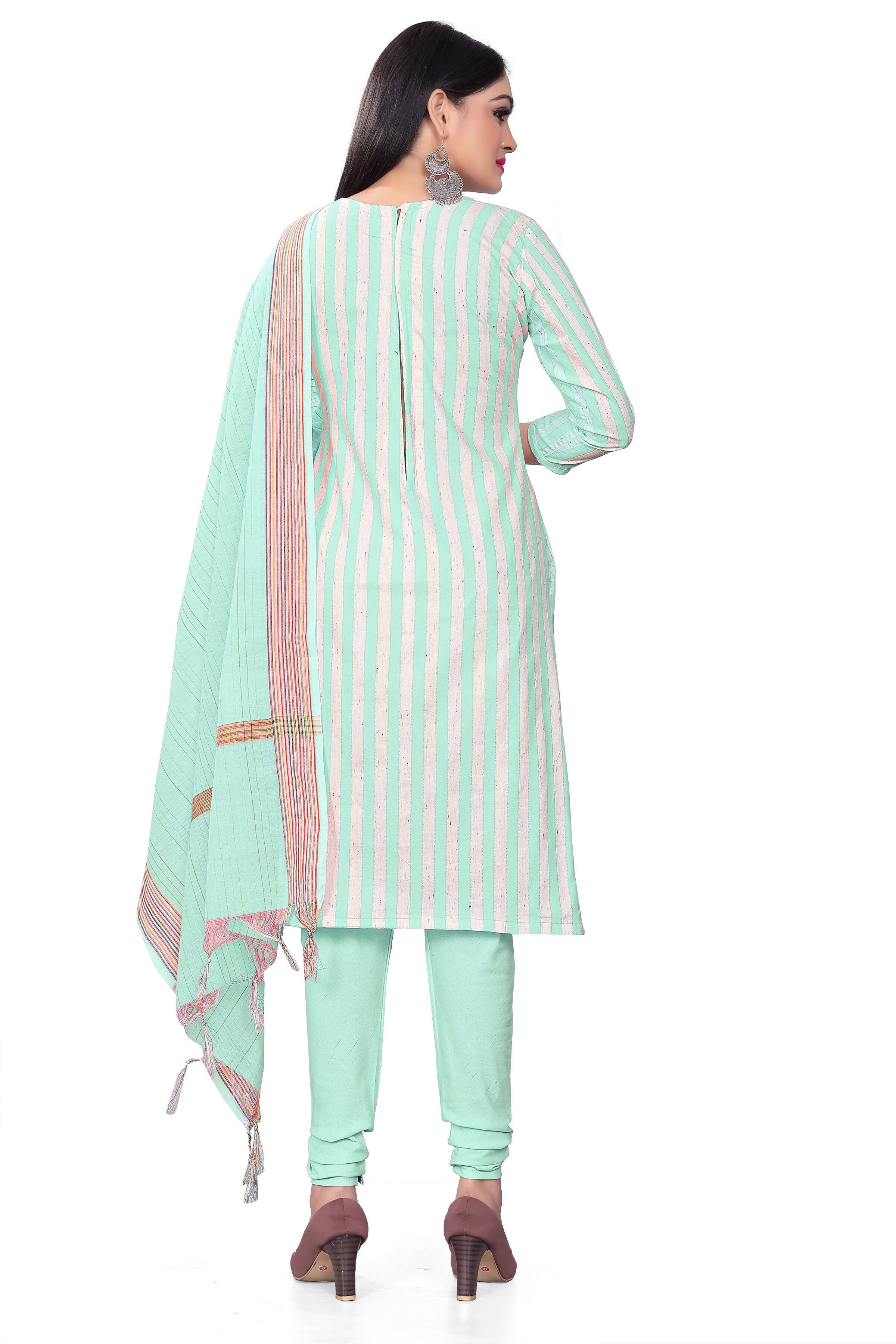 Sky Blue Cotton Jacquard Woven Unstitched Dress Material - Amara - Distacart