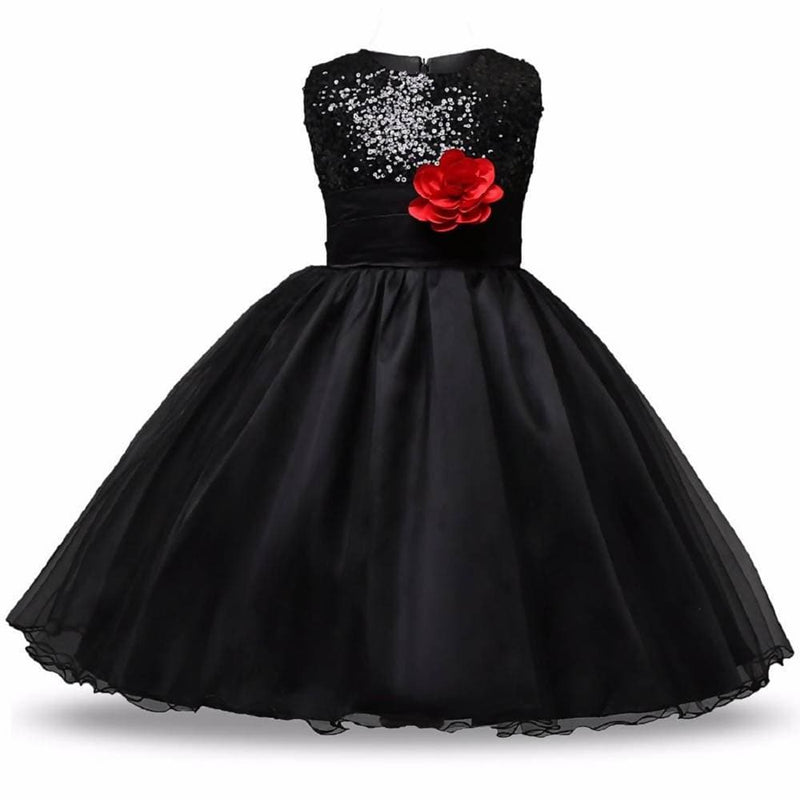 Asmaani Baby Girl&#39;s Black Color Satin A-Line Maxi Full Length Dress (AS-DRESS_22045) - Distacart
